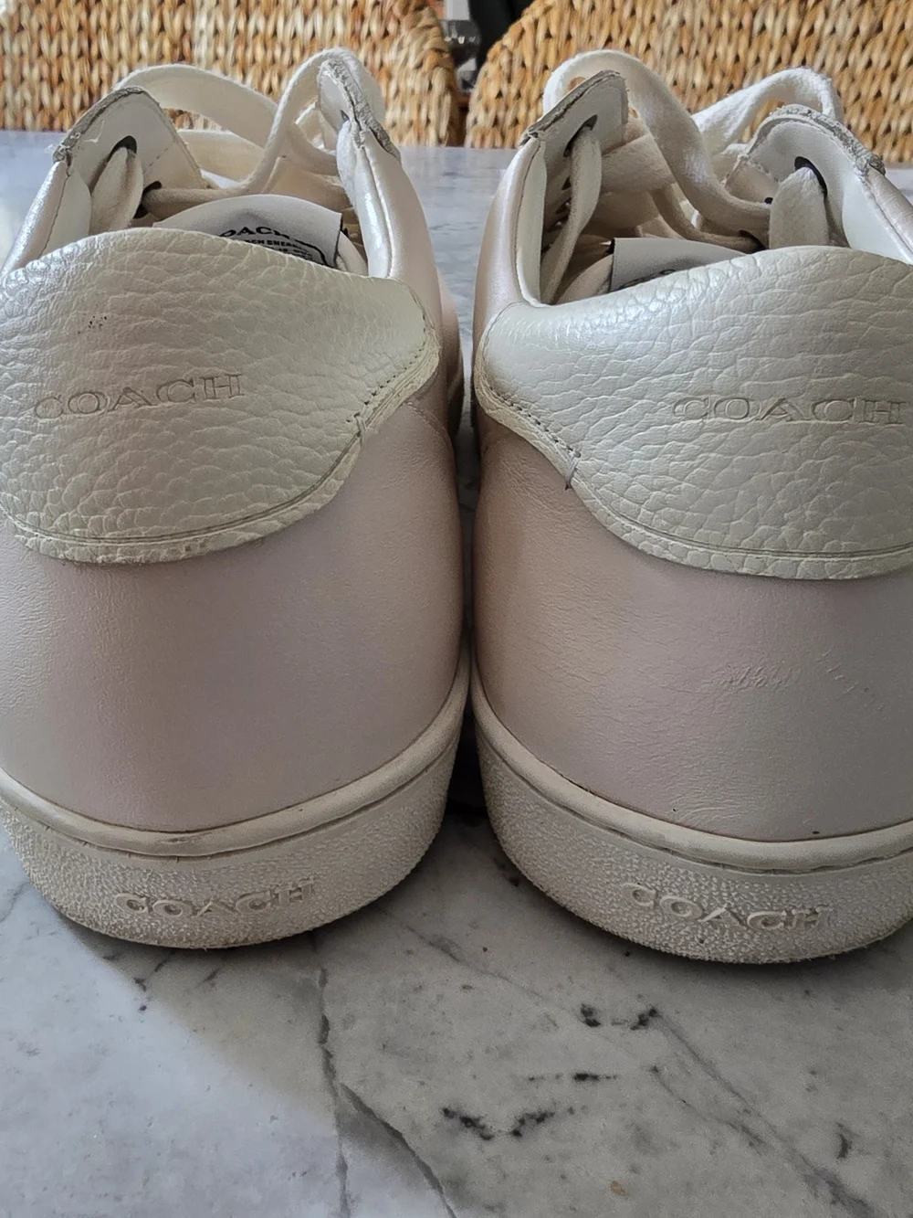 Coach Men's C126 Chalk Leather Sneakers - Casual Lace-Up